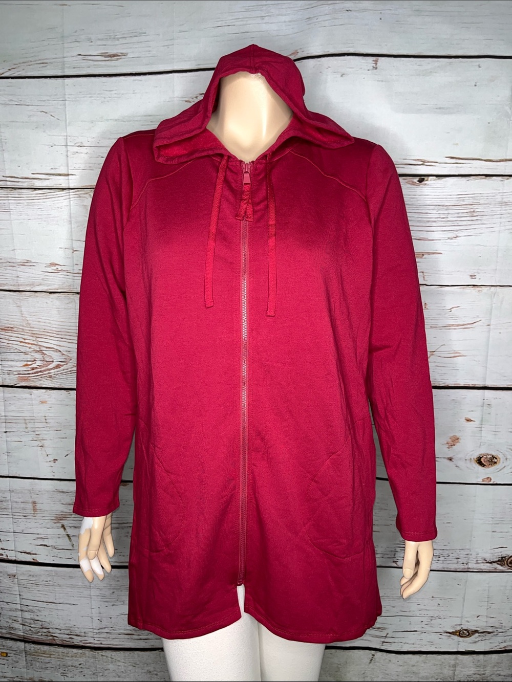 LOGO Lounge NWOT Size XL Raspberry Pink Zip Front Hoodie Sweatshirt Jacket